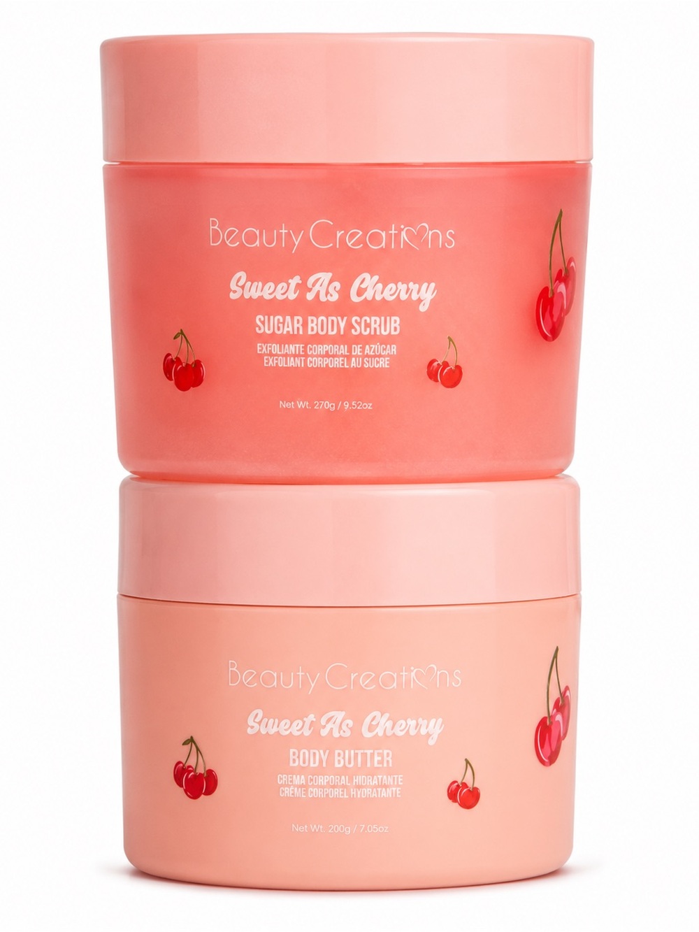 Beauty Creations Sweet As Cherry Body Scrub & Butter Duo - Pink